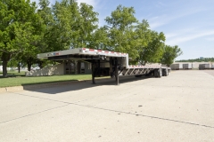 Flatbed trailer outside, second view from the front