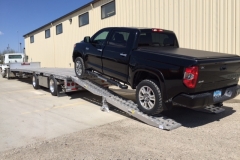 Ramp extended for trailer, second view from behind