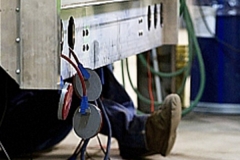 Technician doing trailer repairs in Grand Forks, ND