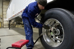 Technician performing trailer repairs in Grand Forks, ND