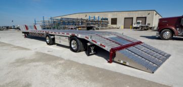 A Wilson Step Deck Trailer at a Fargo, ND Loading Dock